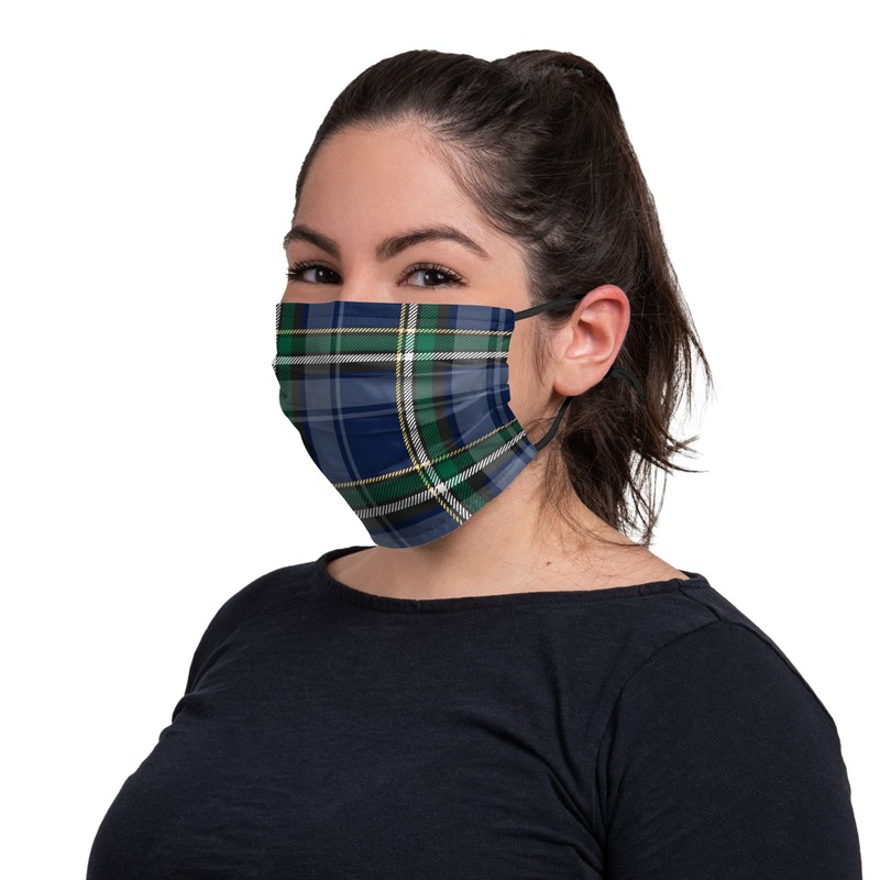 FOCO Blue Plaid Adjustable 3 Pack Face Cover