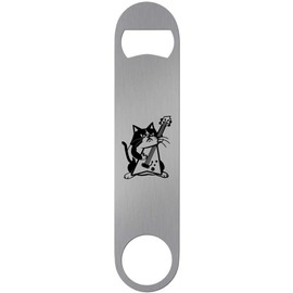 'Mad Cat Playing Electric Guitar' Bar Blade Bottle Opener (BR00018765)