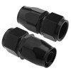 2 x Aluminium Fitting Straight AN10 Black Hose Connection Screw