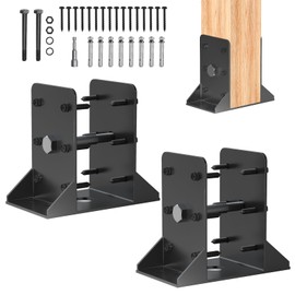 TAYORY 6x6 Post Base 2 Pcs,Inner Size 5.6"x5.6" Post Anchors, Black Deck Railing Post Brackets, 6x6 Post Bracket for Deck Railing Support,Pergolas,Mailbox