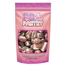 FD Pantry Freeze Dried Chocolate Chews - Chocolate Covered Vanilla Nougat - Crunchy Candy, 3 oz Large Bag (Chocolate Chews)