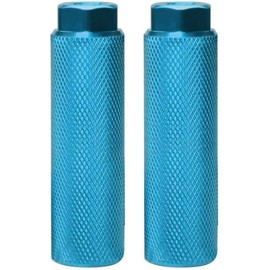 2 Pcs Blue Amotor Bike Pegs Aluminum Alloy Anti-Skid Lead Foot Bike Pegs for Mountain Bike Cycling Rear Stunt Pegs Fit 3/8 inch Axles Bike Pegs Components