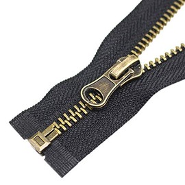 YaHoGa 2PCS #5 30 Inch Antique Brass Separating Jacket Zipper Y-Teeth Metal Zippers for Jackets Sewing Coats Crafts (30" Anti-Brass)