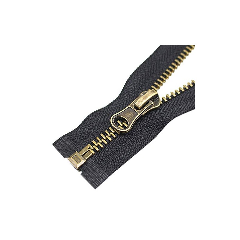 YaHoGa 2PCS #5 30 Inch Antique Brass Separating Jacket Zipper