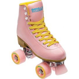Impala Rollerskates Girl's Impala Quad Skate (Big Kid/Adult) Pink/Yellow 5 (US Men's 3, Women's 5) M