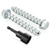 1/2" x 2-1/2" Concrete Screws, Zinc Plated Large Diameter Concrete