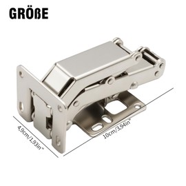 Hoypeyfiy 2pcs 175 Degree Cabinet Door Concealed Hydraulic Dampened Adjustable Mounting Hinges with Screws for Cabinets