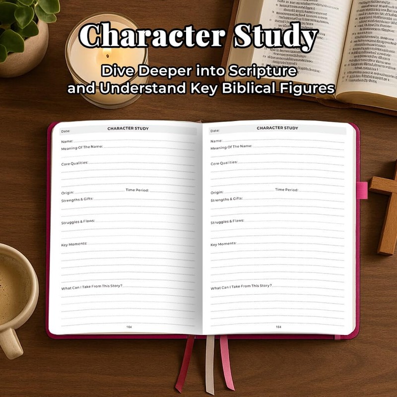 Bible Study Journal for Women – Guided Christian Notebook with