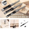 Rowiz 3pcs Woodworking Square Hole Drill Bits Mortising Chisel Set,