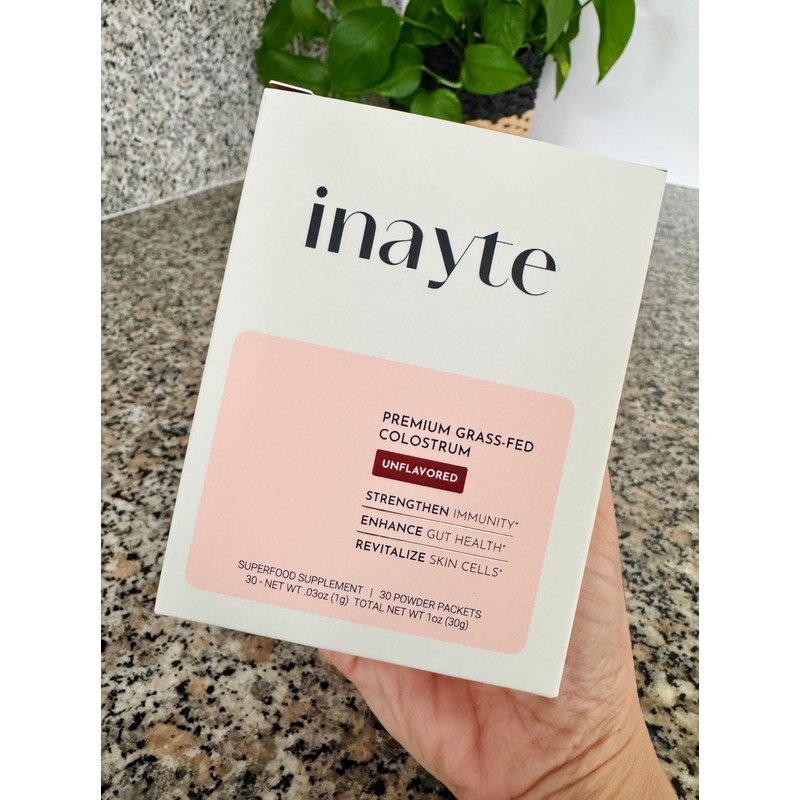 inayte Premium Grass-Fed Colostrum, Unflavored Powder Packets, Immune Support Supplement,