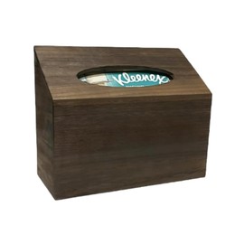 Kleenex Disposable Hand Towel Box Cover – Sleek Design for Countertop or Wall Mount - No Holes, Drilling, or Tools Required - Darkened Paulownia Wood