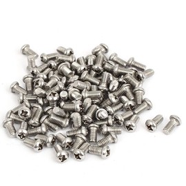 304 Stainless Steel M2 Phillips Round Pan Head Machine Screws (M2 X 5MM,100PCS)