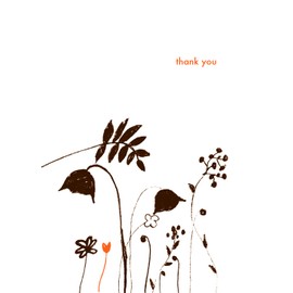 Lark Press Drawn Flowers Thank You Card, 3.5 X 4.75 (1)