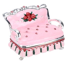 Trinket Box Sofa Shape Zinc Alloy Desk Decorative Jewelry Storage Case for Rings Earrings