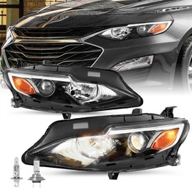 SOCKIR Headlights Assembly Compatible with 2019 2020 2021 Chevy Malibu OE Style Factory Halogen Headlamp Replacement Passenger and Driver Side
