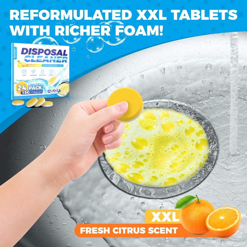 Qucship Powerful XXL Foaming Garbage Disposal Cleaner and Deodorizer Tablets