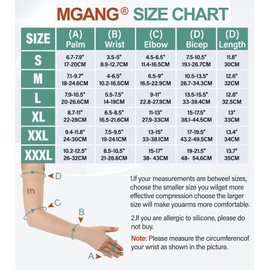 MGANG - Manga de compresión de linfedema con guantelete para mujeres y hombres, opaca, 20-30 mmHg, compresión graduada médica, brazo completo, edema de la linfa del pulgar, alivio del dolor, artritis, beige M