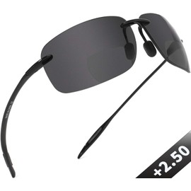 MAXJULI - anteojos de sol bifocales polarizadas para hombres y mujeres, marco TR90 sin montura ultra ligero para lectura deportiva, protección UV 8009, Negro, Standard