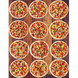 Handmade Supreme Pizza Vinyl Die Cut Stickers Set Scrapbooking Laptop Water Bottle