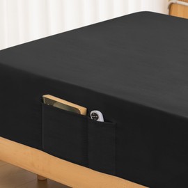 Twin Fitted Sheet Only - Premium 1800 Super Soft & Cozy Microfiber, Wrinkle, Fade, Shrinkage Resistant Deep Pocket Twin Size Fitted Bottom Sheet, Black