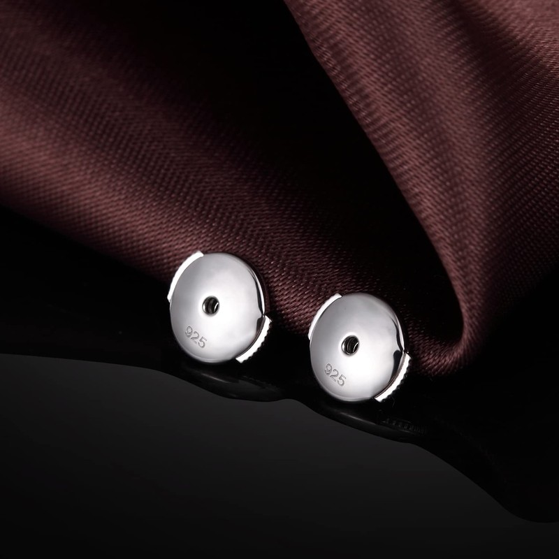 JiaYang 18k White Gold Plated Earring Backs Sterling Silver Earring