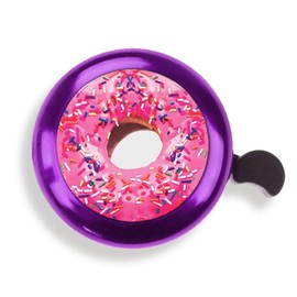 WIRESTER Purple Aluminum Round Bike Bell, Classic Ring Bicycle Bell, Bike Accessories Bell Ring for Adults Kids Girls Boys - Pink Donut