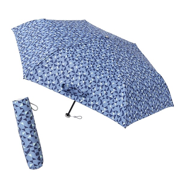 Moonbat urawaza Folding Umbrella, Geometric Pattern, Navy Blue, 20.5 inches (52 cm) (Umbrella that folds in 3 seconds), Geometric/Navy Blue