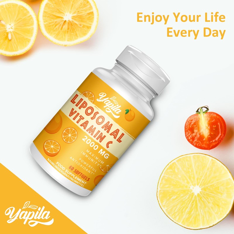 Liposomal Vitamin C Capsules 2000 mg (4 Pack), Maximum Absorption,
