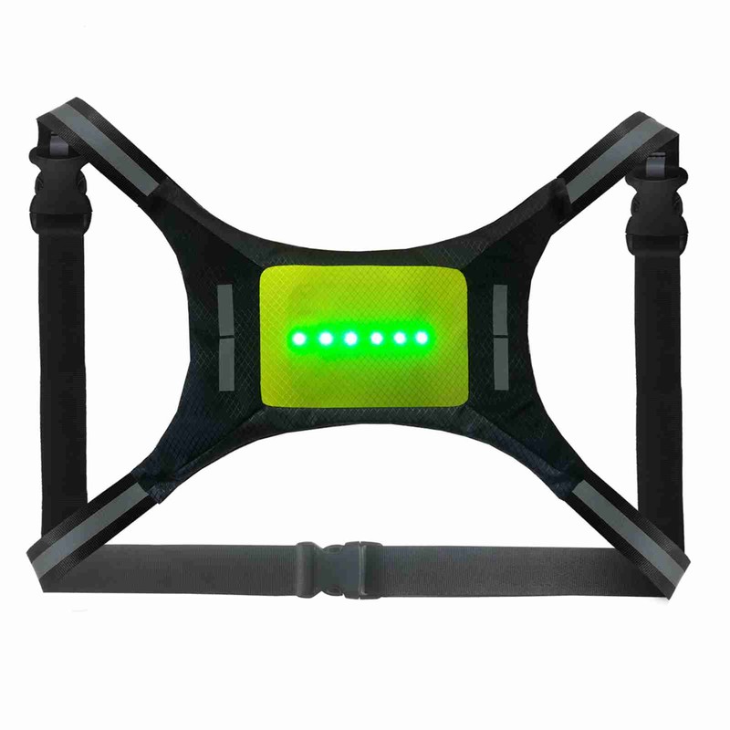 LED Reflective Vest USB Rechargeable Remote Control Turn Signal Light