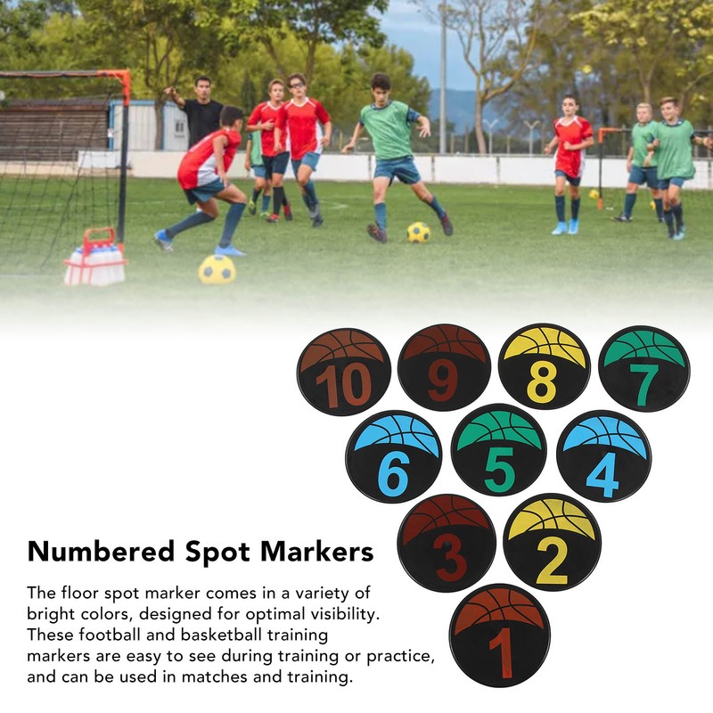 Flat Cones Spot Markers Numbered Floor Spot Markers Set Soccer