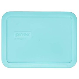 Pyrex 7210-PC Sun Bleached Turquoise Plastic Rectangle Replacement Storage Lid, Made in USA