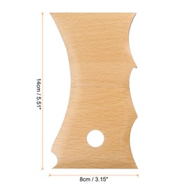 sourcing map Pottery Ribs Trimming Tools Pottery Profile Rib Wooden Foot Shaper Big Wave Pattern Design Texture Rib Beech Wood for Carving Ceramics Clay