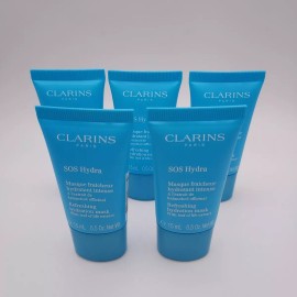 Clarins LOT OF 5 Clarins SOS Hydra Refreshing Hydration Mask .5oz ea Sealed