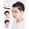 Tefure Z72A Men's Headband, Painless, Stylish, Black, 3-Piece Set, Unisex,