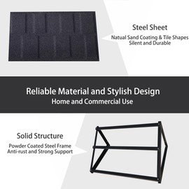 BIGalleons Fixed Metal Awnings 52 in W x 31 in H, Triangle Steel Frame with Tile Shaped Metal Awning for Door Entrance, Windows, Porches and Balconies (Black)