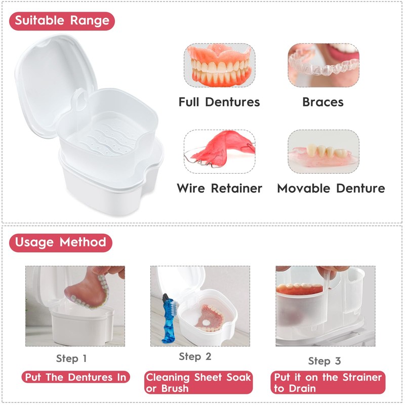 Dental Prothetic Box Set, Orthodontic Retainer Prothetic Teeth Storage Case,