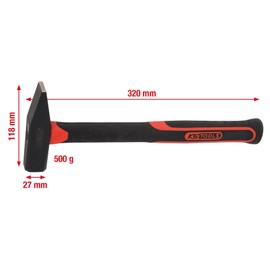 KS Tools 142.1351 Fitter's hammer, fiberglas handle, 500g