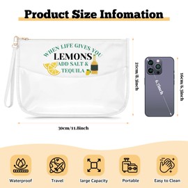 Lemon Lover Gifts for Girl Women Makeup Bag Inspirational Gifts Positive Present for Her Cosmetic Bag with Zipper Encourage Motivational Present for Daughter Sister Friend Lemon Lover Travel Pouch