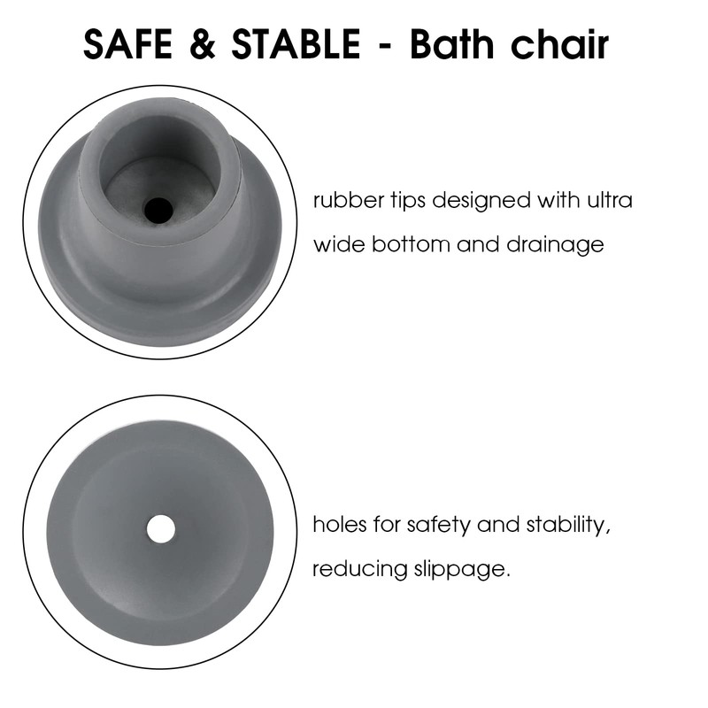 Heavy Duty Shower Chair Leg Caps 4 Pack - Replacement