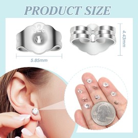 TOAOB 30 Pairs of Sterling Silver Butterfly Earring Backs