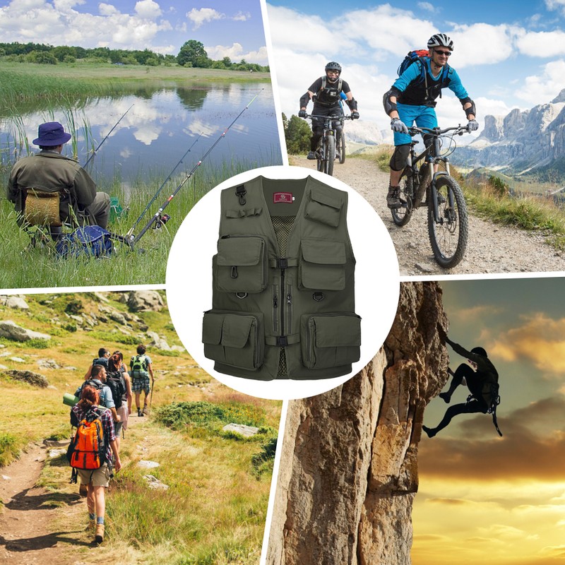 Fishing Photography Vest Summer Multi Pockets Mesh Jackets Quick Dry
