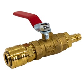 Lumonic Ball Valve 3/8 Inch with Quick Coupling and Plug I Corrosion Resistant Brass I Shut-off Valve I for Compressed Air I Workshop