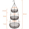 CAXXA 3-Tier Hanging Basket Fruit Organizer Kitchen Heavy Duty Wire