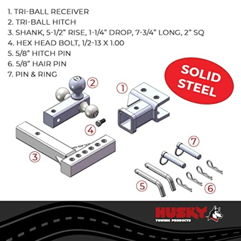 HUSKY TOWING 30001 Adjustable Tri-Ball Mount