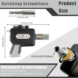 Xanadued 16-in-1 Multi Screwdriver Set, Pop Out Electric Screwdriver Gun with Magnetic Bit for Professionals, Home, DIY(Grey)