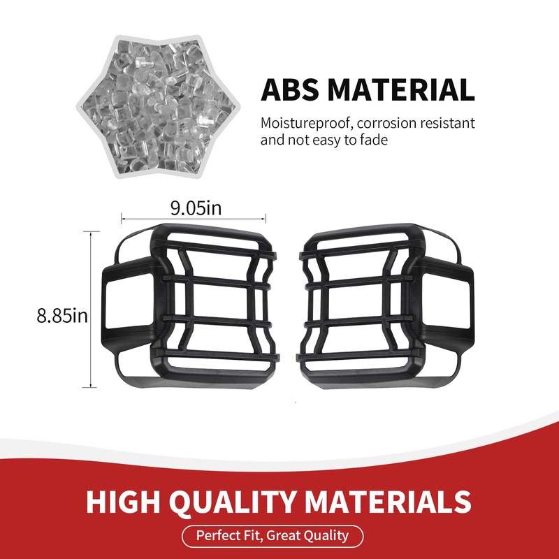 RAZPOY JL Tail Light Covers, Rear Light Lamp Guards Trim