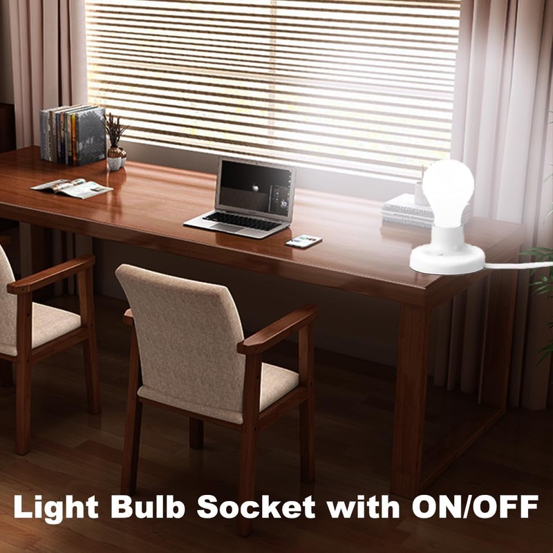  15ft Light Bulb Socket with Cord,E26/ E27 Lamp Base