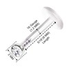 KJM Fashion Bioflex Labret 1.2 mm 16 g Crystal Ball