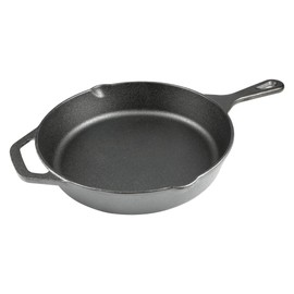 10 Inch Cast Iron Skillet, Pre-Seasoned Frying Pan for Oven, Stovetop, Grill & Campfire, Durable, Non-Toxic, Even-Heating Cookware, Black