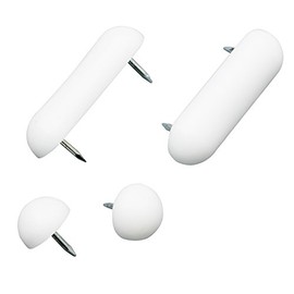 Plumb Pak PP835-25 Toilet Seat Bumper Set Plastic Tack Type, 1-7/8&quot x 4-3/8&quot